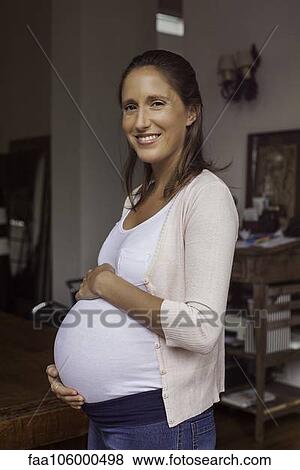 Pregnant woman, portrait View Large Photo Image Stock Photo - Pregnant woman, portrait. Fotosearch