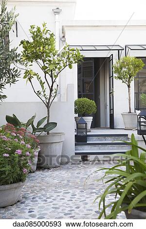 Stock Image - Residential courtyard. Fotosearch