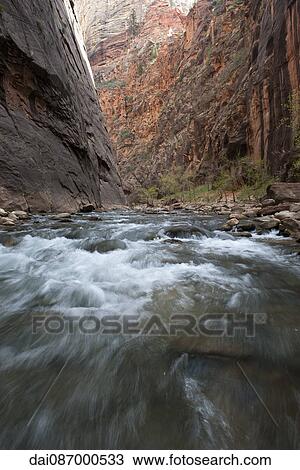 River flowing through Zion National Park, Utah, USA View Large Photo Image Stock Image - River flowing through Zion National Park, Utah, USA. Fotosearch