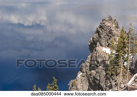 Picture - Rock formation in Crater Lake National Park, Oregon, USA. Fotosearch