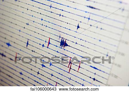 Stock Image - Seismograph, close-up. Fotosearch