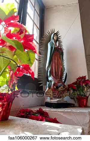 Statue of the Virgin Mary in church View Large Photo Image Stock Photo - Statue of the Virgin Mary in church. Fotosearch