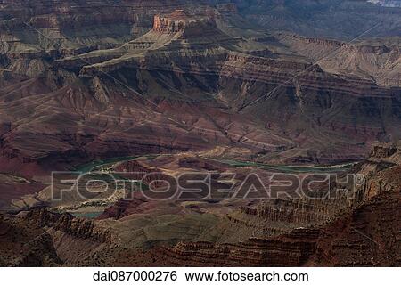 The Colorado River winds through the Grand Canyon in Arizona, USA View Large Photo Image Stock Photograph - The Colorado River winds through the Grand Canyon in Arizona, USA. Fotosearch