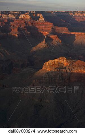Picture - USA, Arizona, Grand Canyon at golden hour. Fotosearch