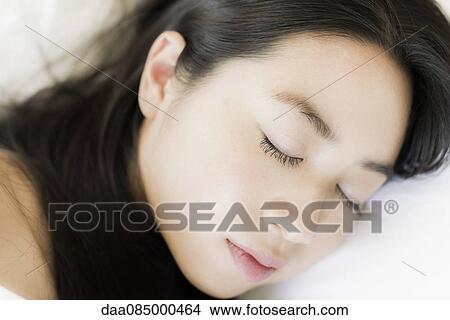 Woman sleeping, close-up View Large Photo Image Picture - Woman sleeping, close-up. Fotosearch