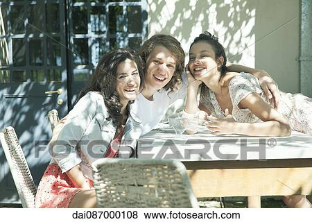 Young friends, portrait View Large Photo Image Stock Photo - Young friends, portrait. Fotosearch