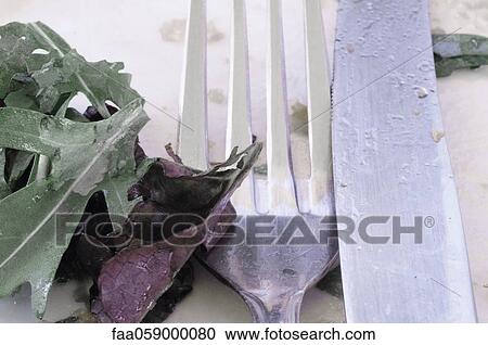 Salad, fork and knife, close-up View Large Photo Image Stock Image - Salad, fork and knife, close-up. Fotosearch