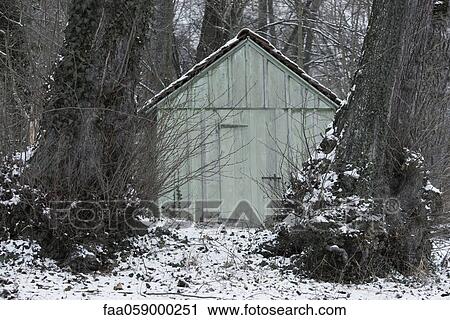 Shed in wintery landscape View Large Photo Image Stock Image - Shed in wintery landscape. Fotosearch