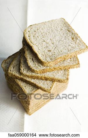 Picture - Sliced whole wheat bread. Fotosearch
