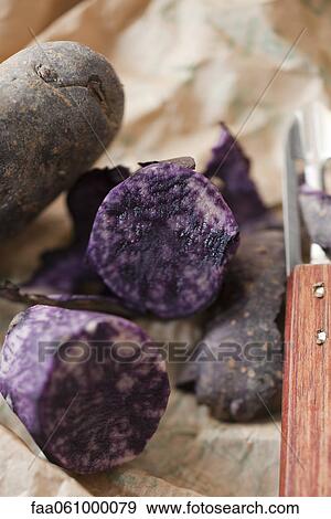 Purple potatoes View Large Photo Image Stock Photo - Purple potatoes. Fotosearch