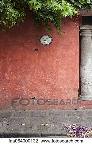 Address painted on stucco building View Large Photo Image Stock Image - Address painted on stucco building. Fotosearch