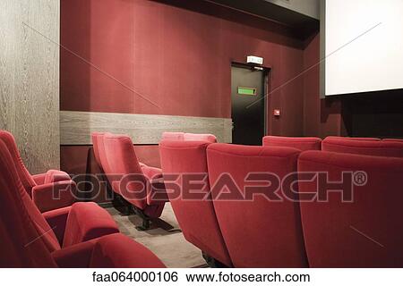 Stock Photograph - Empty movie theater. Fotosearch