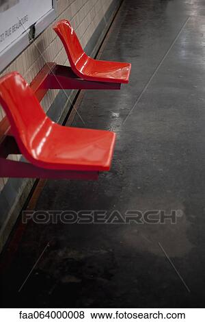 Empty seats in subway station View Large Photo Image Stock Photo - Empty seats in subway station. Fotosearch