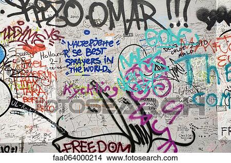 Graffiti covering a section of the Berlin Wall, Berlin, Germany View Large Photo Image Picture - Graffiti covering a section of the Berlin Wall, Berlin, Germany. Fotosearch