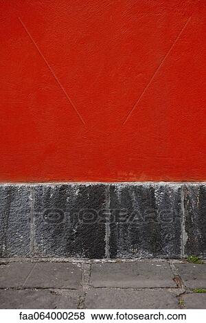 Stock Photo - Red stucco wall, close-up. Fotosearch
