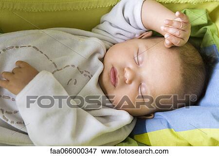 Baby sleeping, portrait View Large Photo Image Stock Photo - Baby sleeping, portrait. Fotosearch