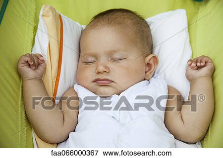 Baby sleeping, portrait View Large Photo Image Stock Photo - Baby sleeping, portrait. Fotosearch