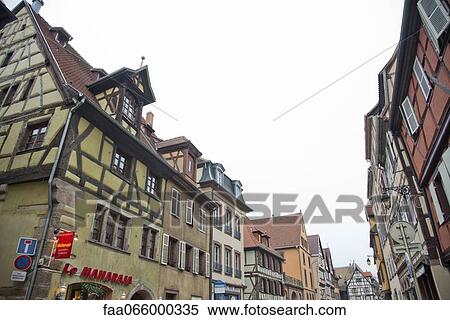 France, Colmar, half-timbered buildings View Large Photo Image Stock Photography - France, Colmar, half-timbered buildings. Fotosearch