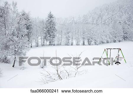 Playground covered in snow View Large Photo Image Stock Image - Playground covered in snow. Fotosearch