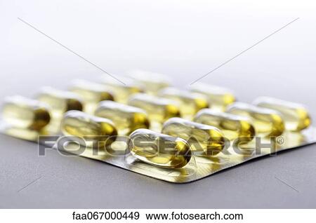 Cod liver oil capules in blister pack View Large Photo Image Stock Photo - Cod liver oil capules in blister pack. Fotosearch