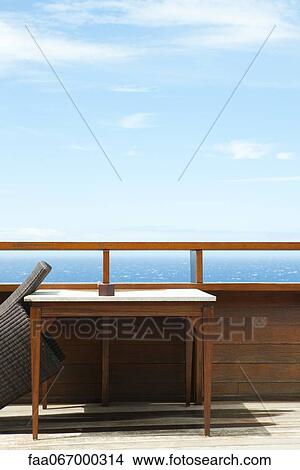 Picture - Deck at seaside resort. Fotosearch