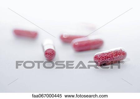 Stock Photography - Decongestant capsules. Fotosearch
