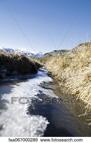 Ice flowing on river View Large Photo Image Stock Photo - Ice flowing on river. Fotosearch