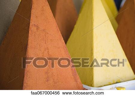 Stock Photograph - Moroccan spice pyramids. Fotosearch