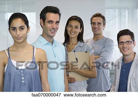 Casually dressed business associates, portrait View Large Photo Image Stock Photo - Casually dressed business associates, portrait. Fotosearch