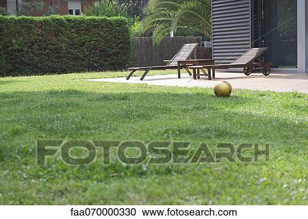 Stock Image - Empty backyard. Fotosearch