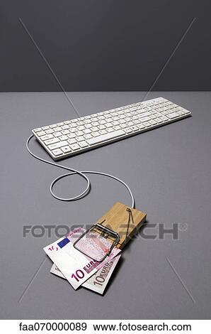 Euro banknote in mousetrap connected to keyboard View Large Photo Image Stock Photo - Euro banknote in mousetrap connected to keyboard. Fotosearch