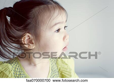 Little girl with pigtails, side view, portrait View Large Photo Image Stock Image - Little girl with pigtails, side view, portrait. Fotosearch
