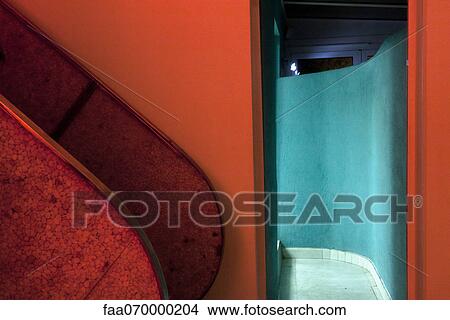 Picture - Red and turquoise interior. Fotosearch