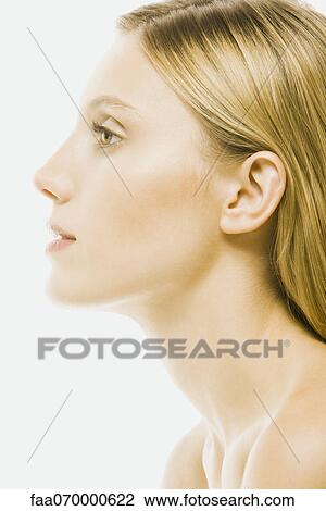 Young woman, portrait, profile View Large Photo Image Stock Image - Young woman, portrait, profile. Fotosearch