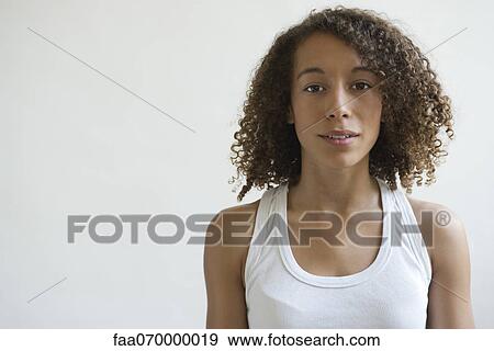 Stock Photo - Young woman, portrait. Fotosearch