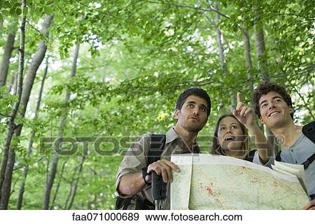 Hikers consulting map View Large Photo Image Stock Photo - Hikers consulting map. Fotosearch