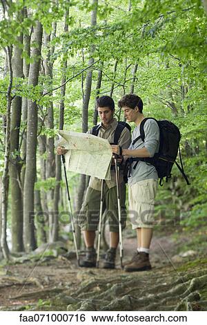 Hikers consulting map View Large Photo Image Stock Photograph - Hikers consulting map. Fotosearch