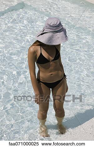 Woman in wading pool View Large Photo Image Stock Photography - Woman in wading pool. Fotosearch