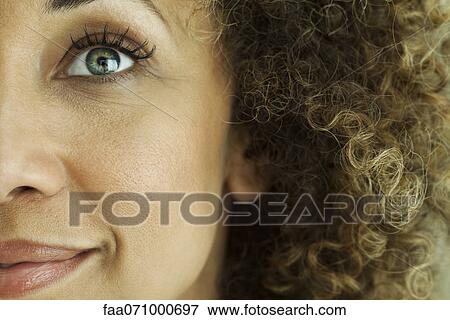 Stock Photo - Woman smiling, close-up. Fotosearch