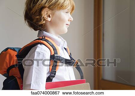 Boy prepared for school View Large Photo Image Stock Photo - Boy prepared for school. Fotosearch