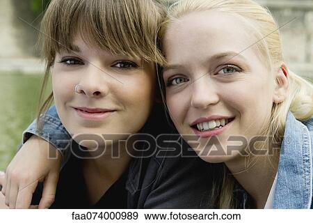 Female friends, portrait View Large Photo Image Stock Photo - Female friends, portrait. Fotosearch