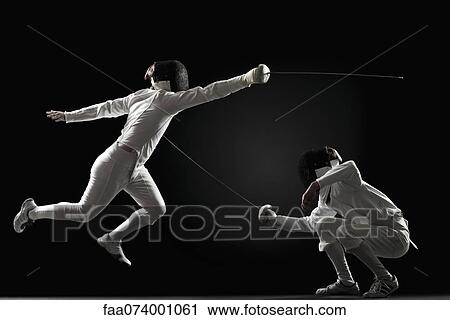 Fencers fencing View Large Photo Image Stock Image - Fencers fencing. Fotosearch