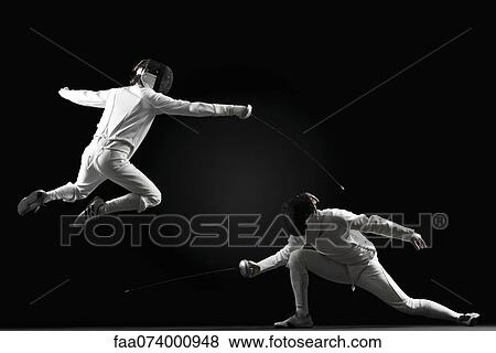 Fencers fencing View Large Photo Image Stock Photo - Fencers fencing. Fotosearch