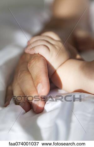 Stock Photo - Infant's hand holding man's hand. Fotosearch