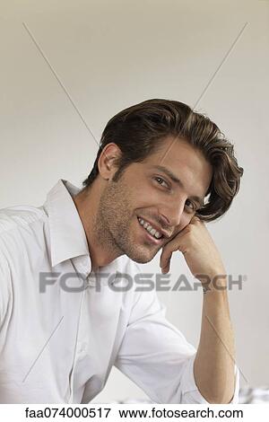 Man smiling, portrait View Large Photo Image Stock Photo - Man smiling, portrait. Fotosearch