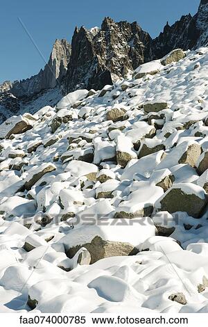 Mountain peak and snow-covered rocks View Large Photo Image Stock Photography - Mountain peak and snow-covered rocks. Fotosearch