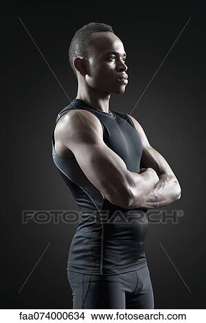 Muscular male athlete, portrait View Large Photo Image Picture - Muscular male athlete, portrait. Fotosearch