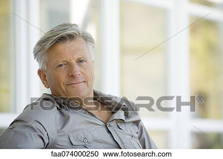 Stock Image - Senior man, portrait. Fotosearch
