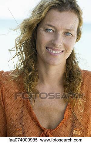Smiling mature woman, portrait View Large Photo Image Stock Photography - Smiling mature woman, portrait. Fotosearch
