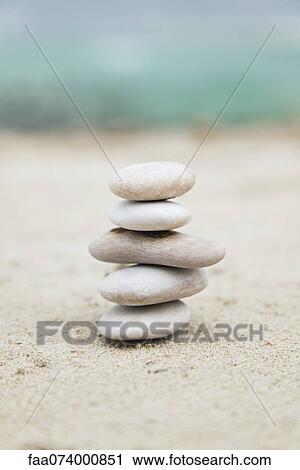 Stock Image - Stacked pebbles. Fotosearch